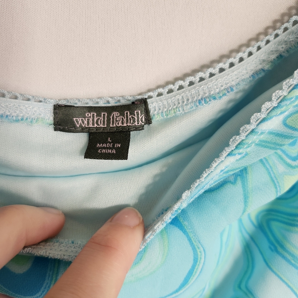 Wild Fable Blue Marble Print Slip Skirt size L - Picture 4 of 5